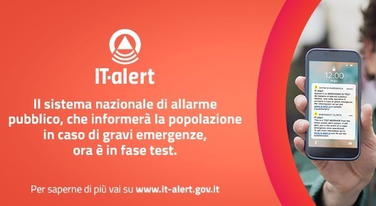 Avviso Importante alla Popolazione  –            Lunedì 9 dicembre 2024 ESERCITAZIONE per testare il sistema nazionale IT-ALERT