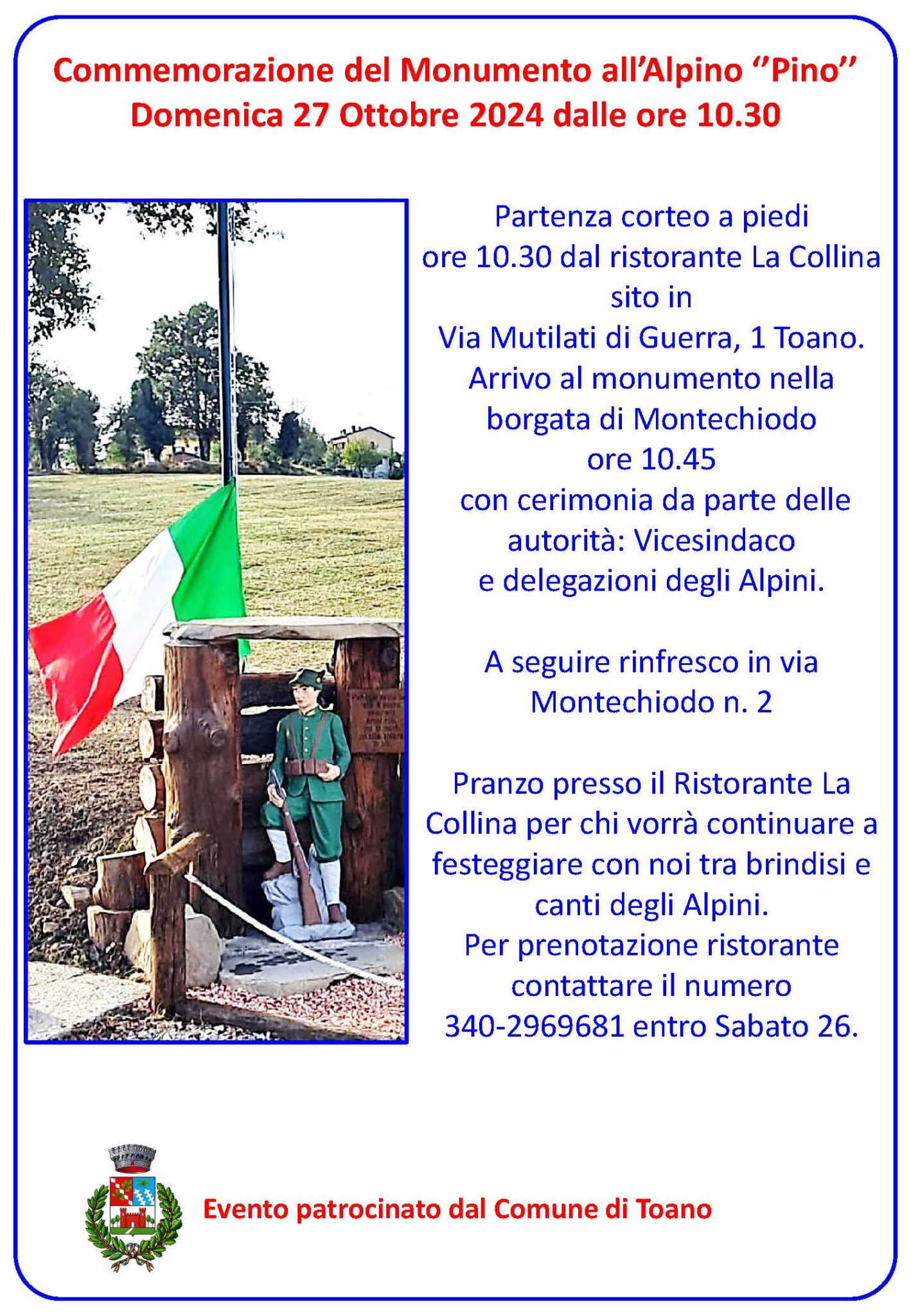 Commemorazione del Monumento all’Alpino ‘’Pino’’